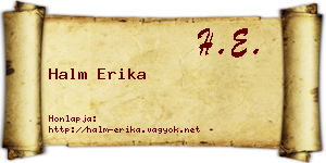 Halm Erika névjegykártya